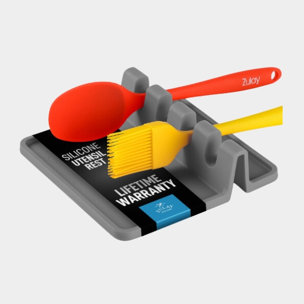 Products.jpg Zulay Kitchen Silicone Utensil Rest - BPA-Free, Durable Spoon Rest with Drip Pad - Image 1